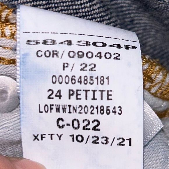 Loft Jeans Girlfriend Petite Super Soft Mid Rise Raw Hem Relaxed Fit Dark Indigo - Picture 4 of 8